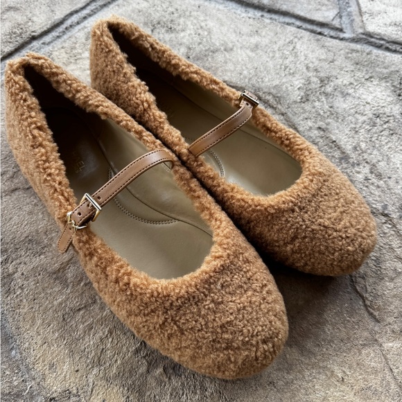 MICHAEL KORS Mara Faux Shearling Ballet Flat Size 10 - Picture 4 of 11